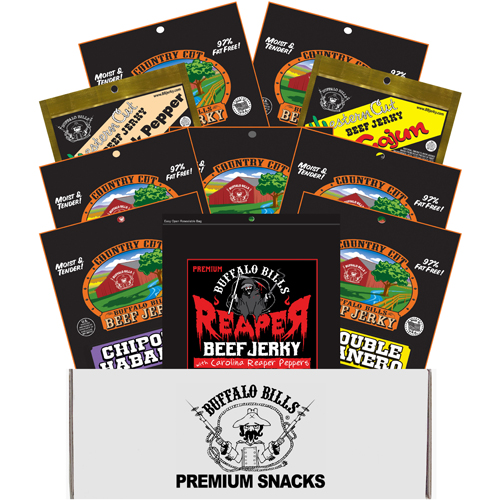 Buffalo Bills 10-Piece MOSTLY HOT Jerky Sampler Gift Boxes